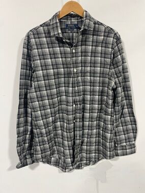 Polo by Ralph Lauren Gray & White Plaid Button-Down Shirt